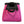 A magenta and black bouldering chalk bucket with drawstring closure and zip closure climbing accessory pockets