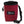 A Dark red rock climbing chalk bag with black and white psychi logo