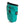 A turquoise rock climbing chalk bag with drawstring closure and Pyschi white mountain logo on a black fabric patch