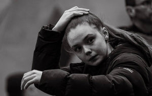 Psychi bouldering athlete Lucy Garlick gets ready to compete at the 2025 British Bouldering Championships in Manchester