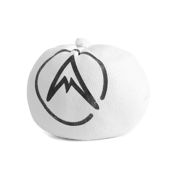 rock climbing chalk ball with black mountain logo